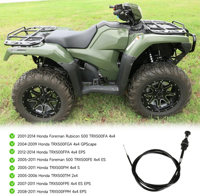 XIKOBY Rubicon 500 Choke Cable and Starter Valve Plunger Kit Compatible with Foreman TRX500 TRX500FPA TRX500FGA TRX500FA 2001-2014 Foreman 500 TRX500FE TRX500FM TRX500TM ATV Quad 4 Wheeler - Image 4